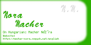 nora macher business card